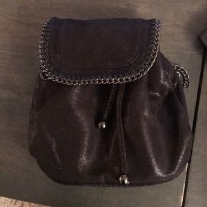 Chain strap microsuede mini backpack